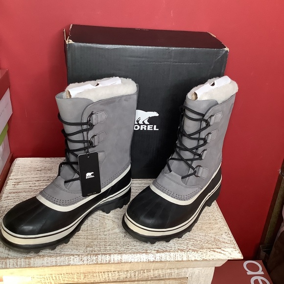SOREL WP Sz 9 NWT Caribou Shale & Stone Winter Boots -40* Rated Faux Fur Lined - Picture 4 of 12